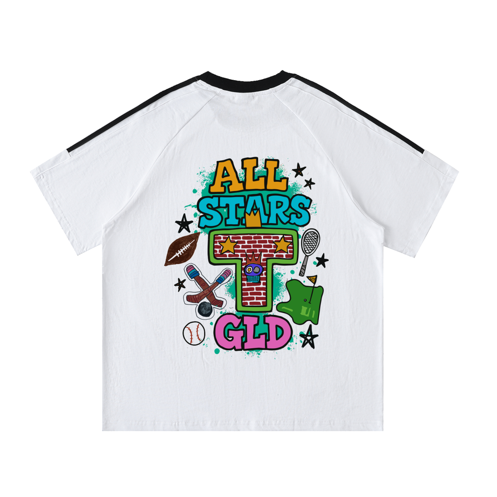 All Star x GLD Contrast Tape Crewneck Cotton T-Shirt