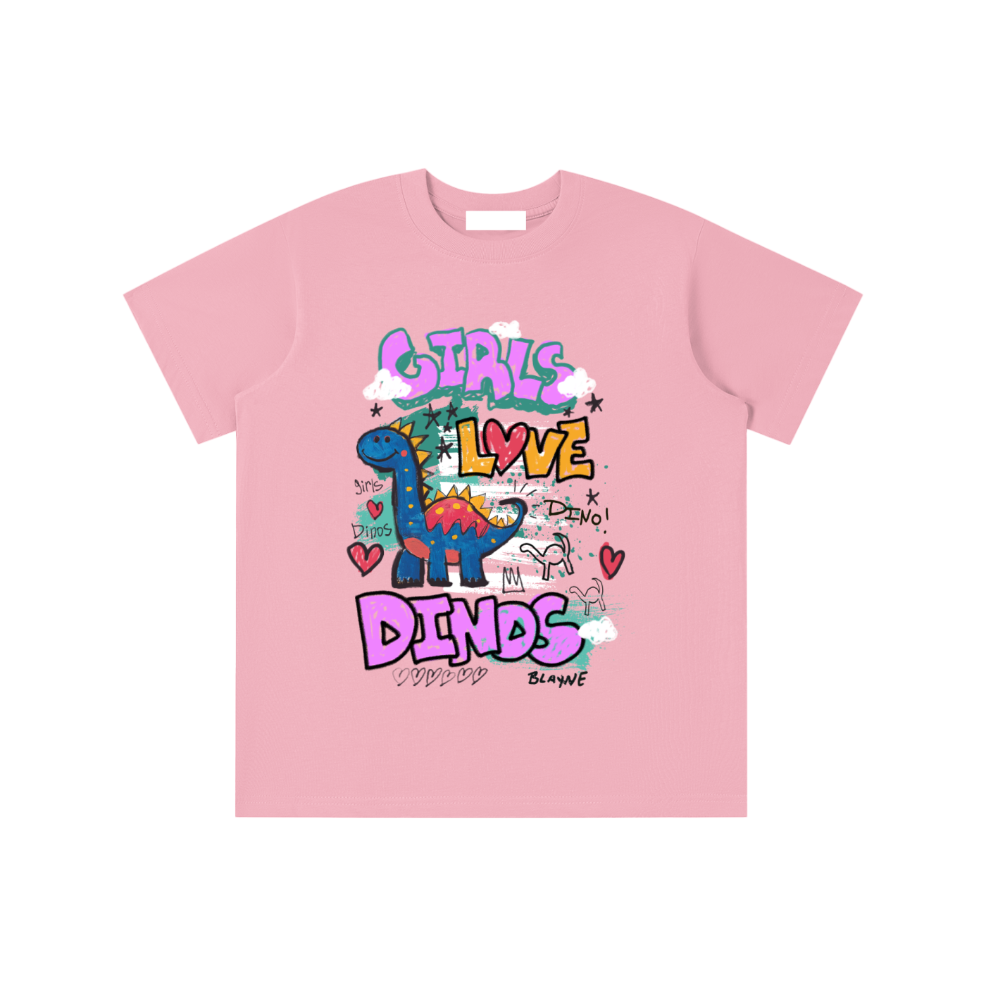 Girls Love Dinos Kids T-Shirt