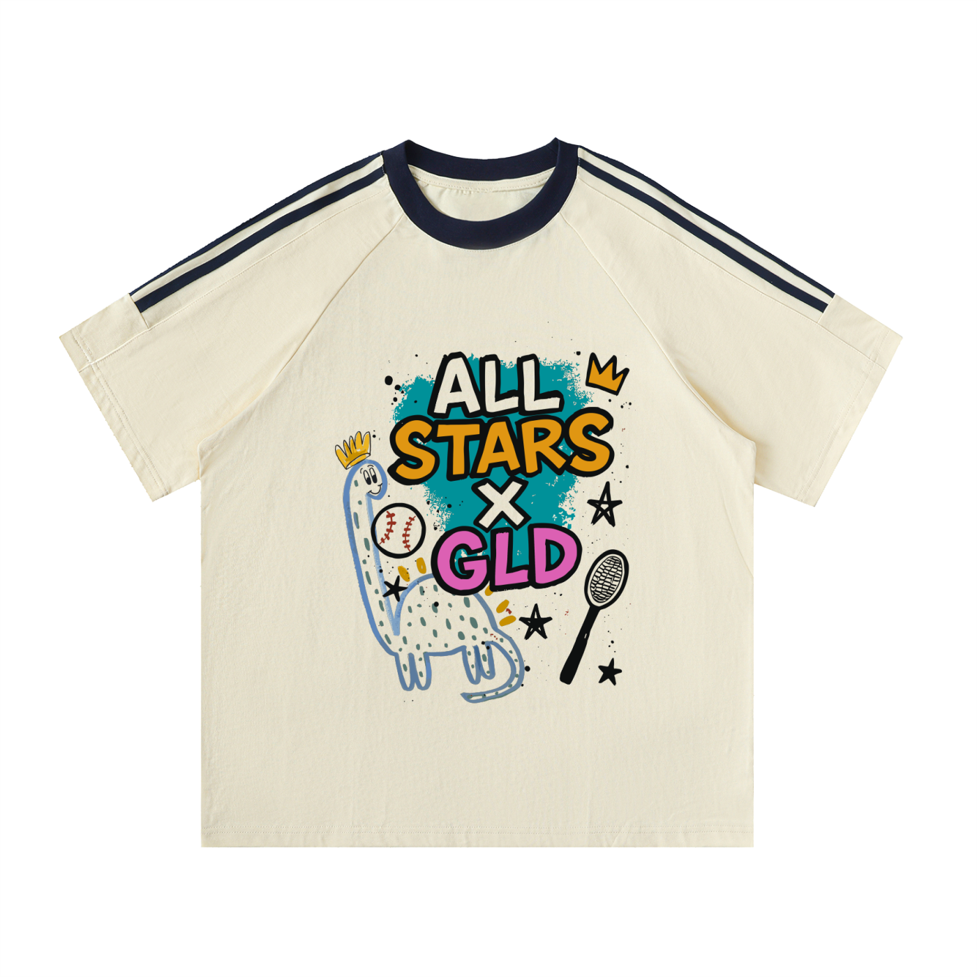 All Star x GLD Contrast Tape Crewneck Cotton T-Shirt