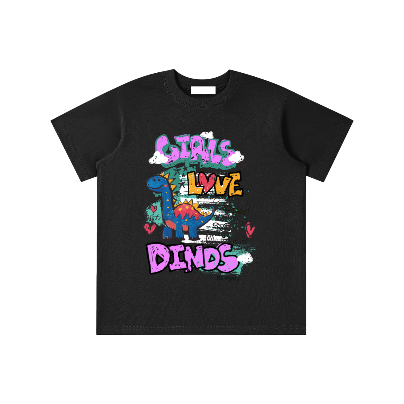 Girls Love Dinos Kids T-Shirt