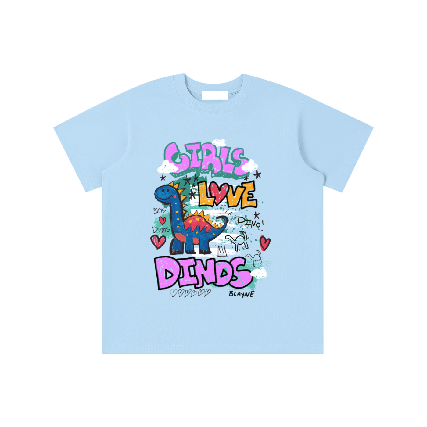 Girls Love Dinos Kids T-Shirt