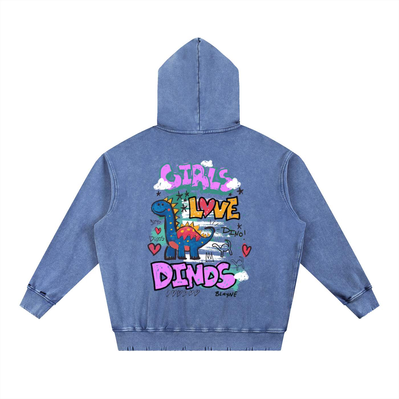 GLD - OG Style Snow Wash Hand-Frayed Heavyweight  Hoodie