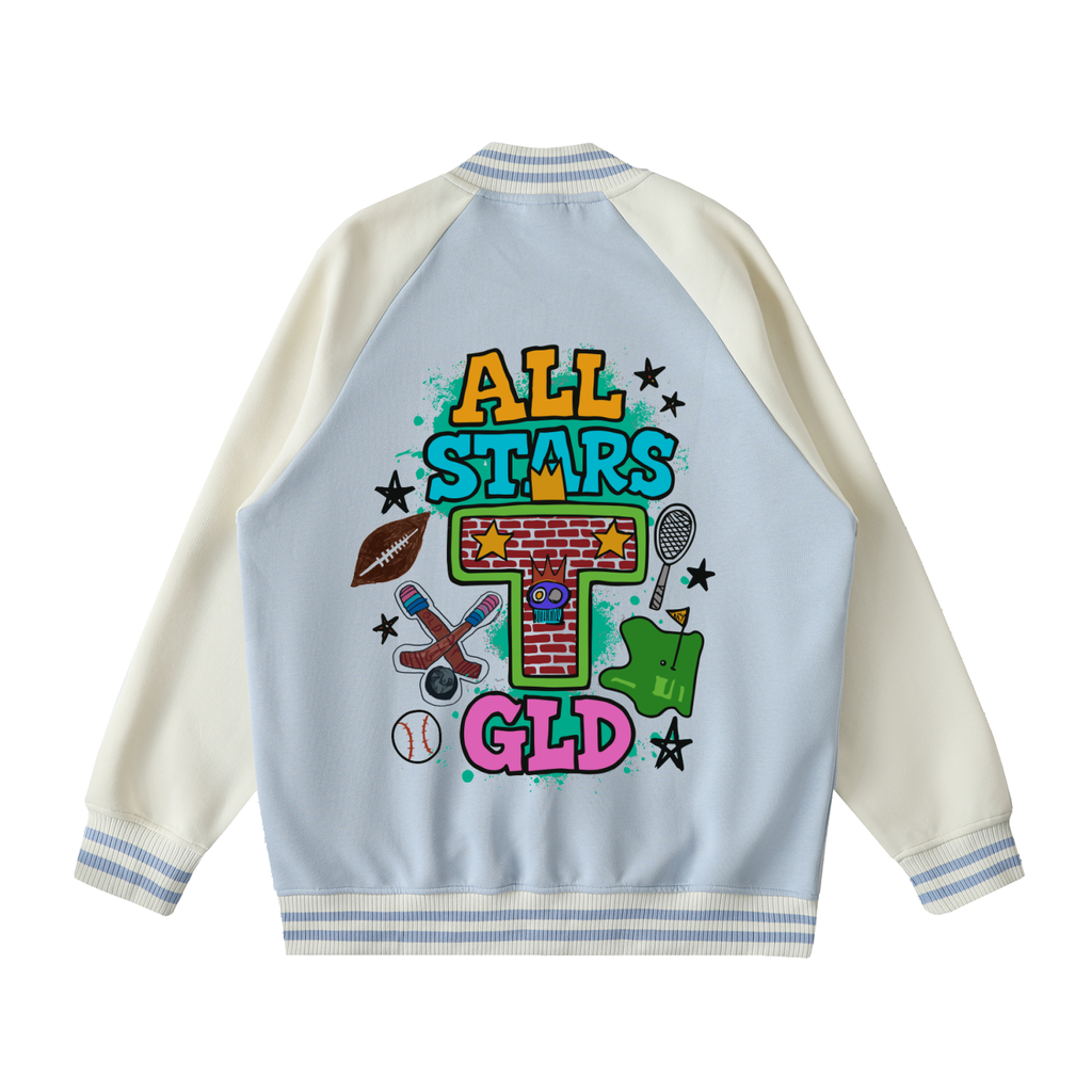 Two-Tone Raglan Sleeve Varsity Jacket - Adult Sizes
