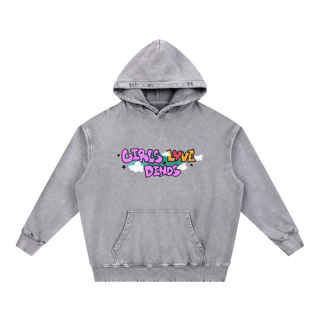 GLD - OG Style Snow Wash Hand-Frayed Heavyweight  Hoodie