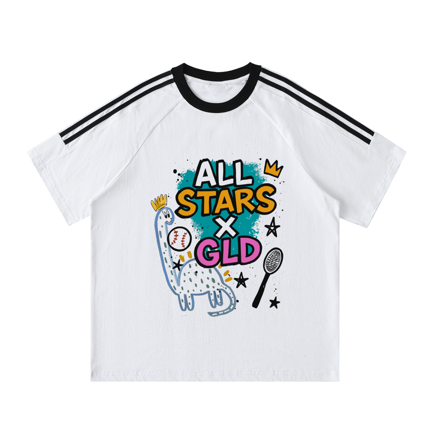 All Star x GLD Contrast Tape Crewneck Cotton T-Shirt