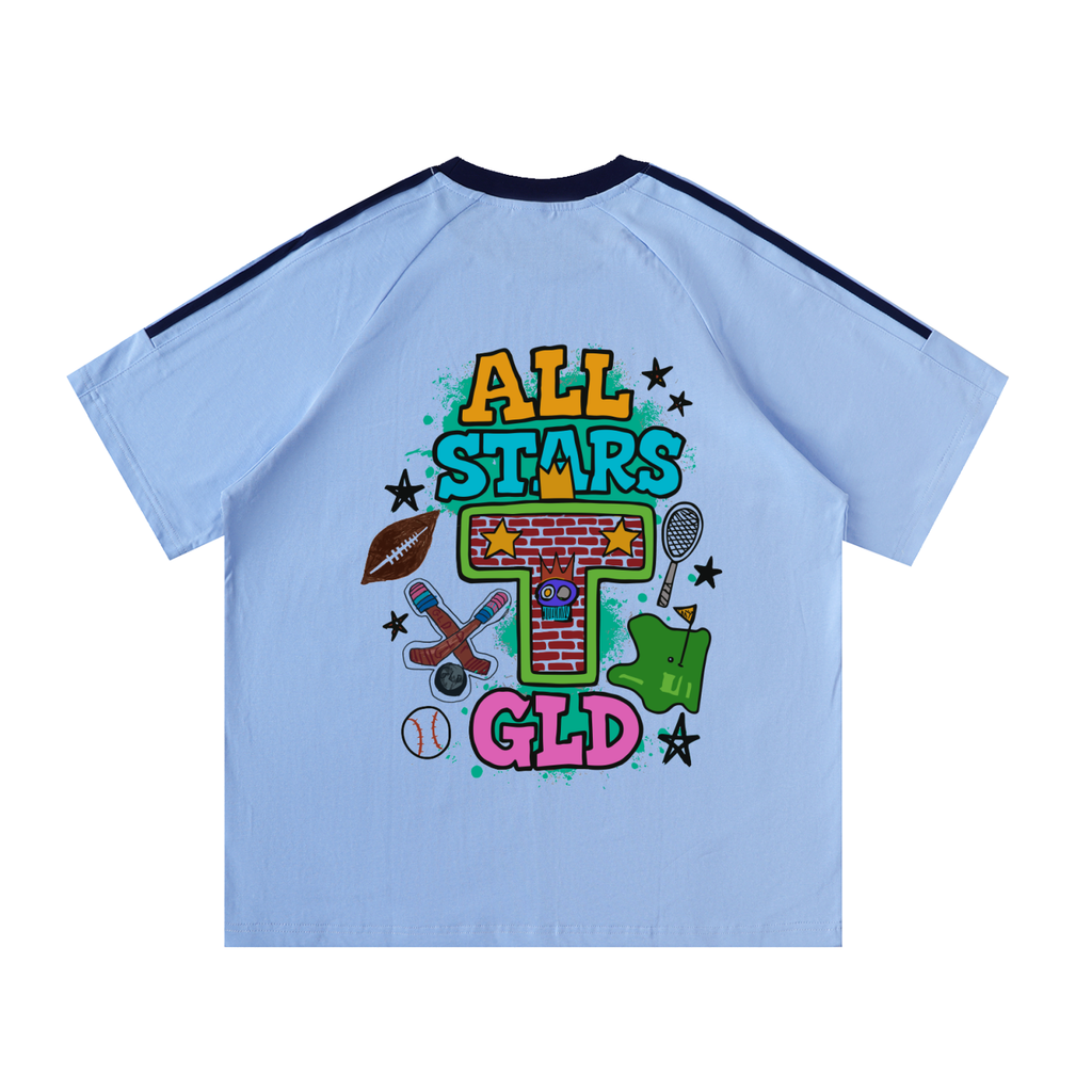 All Star x GLD Contrast Tape Crewneck Cotton T-Shirt