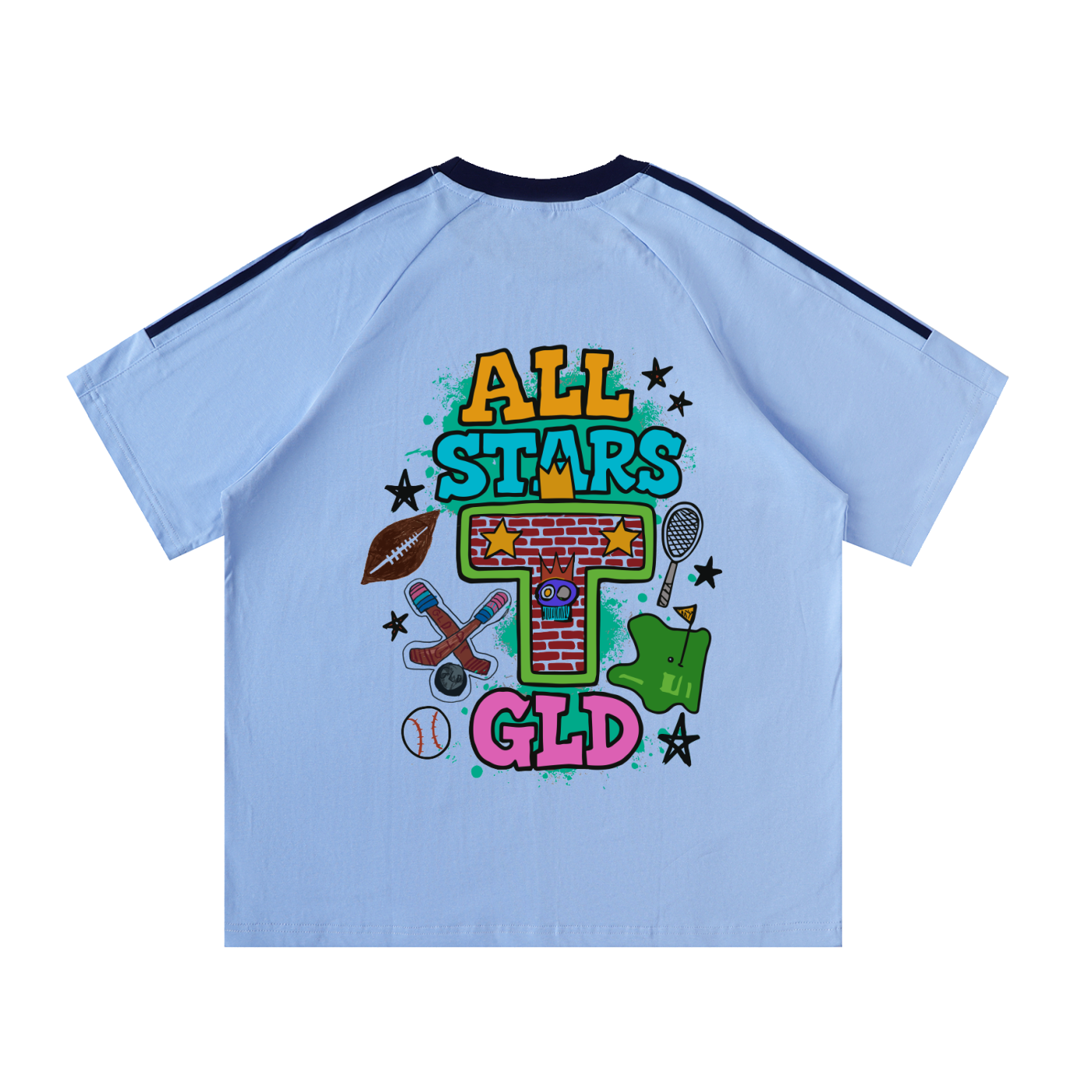 All Star x GLD Contrast Tape Crewneck Cotton T-Shirt
