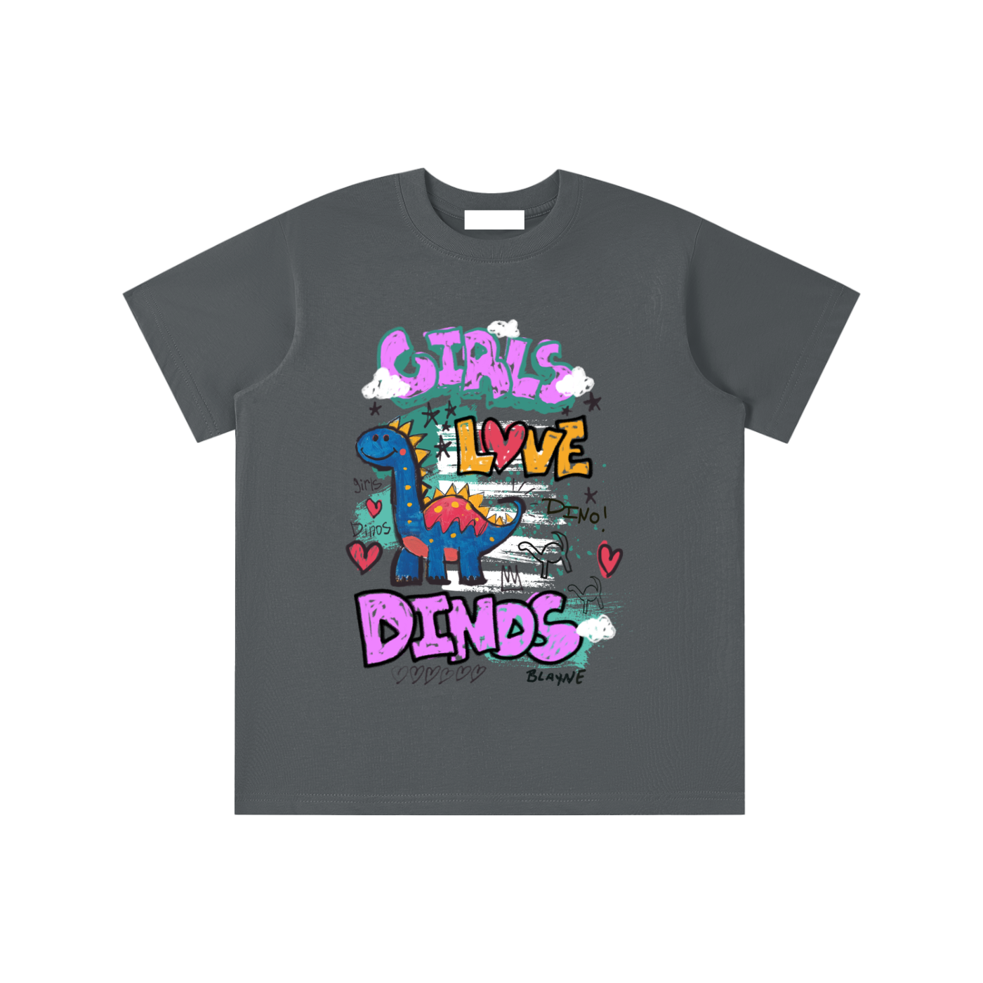 Girls Love Dinos Kids T-Shirt
