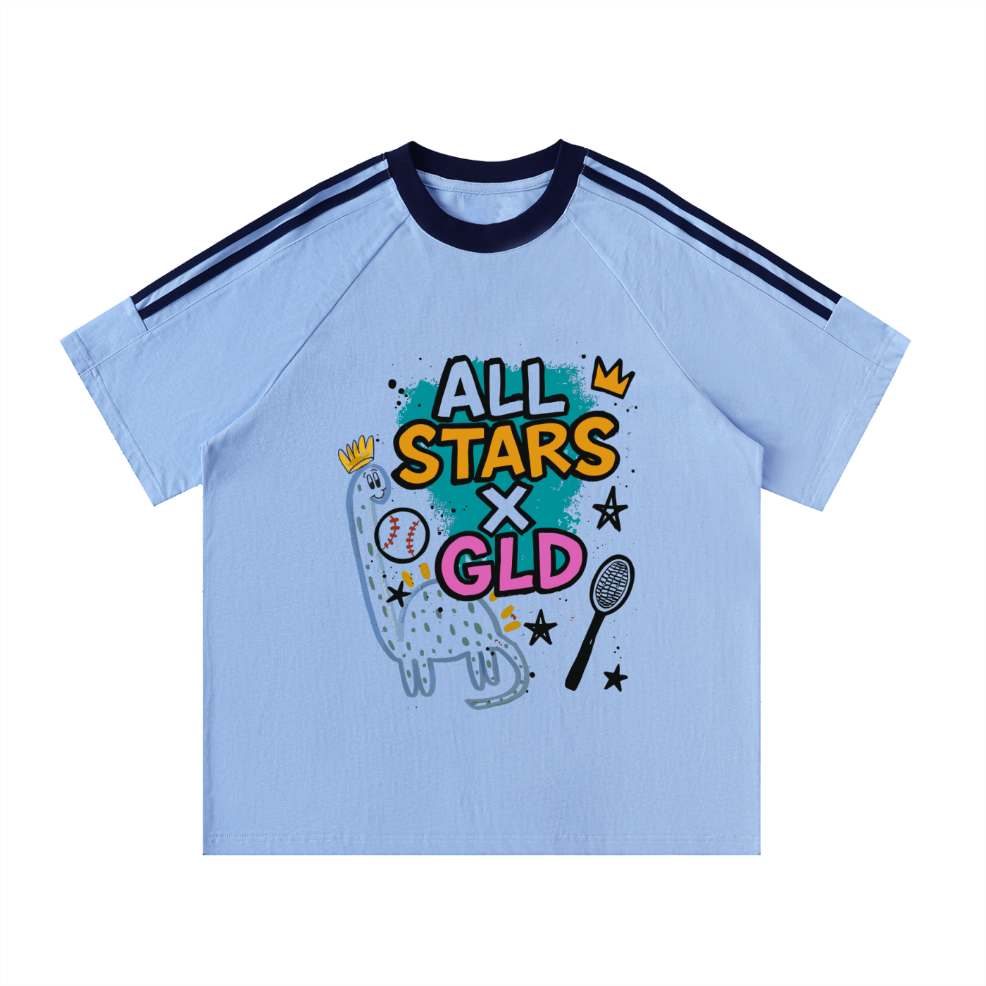 All Star x GLD Contrast Tape Crewneck Cotton T-Shirt