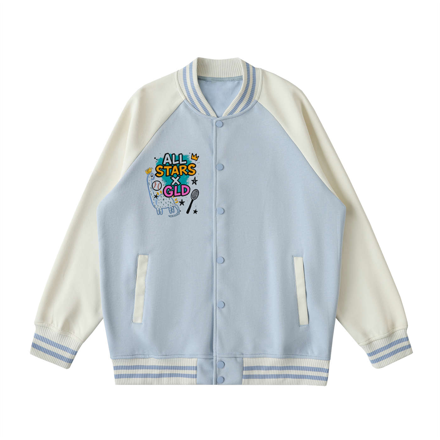 Two-Tone Raglan Sleeve Varsity Jacket - Adult Sizes