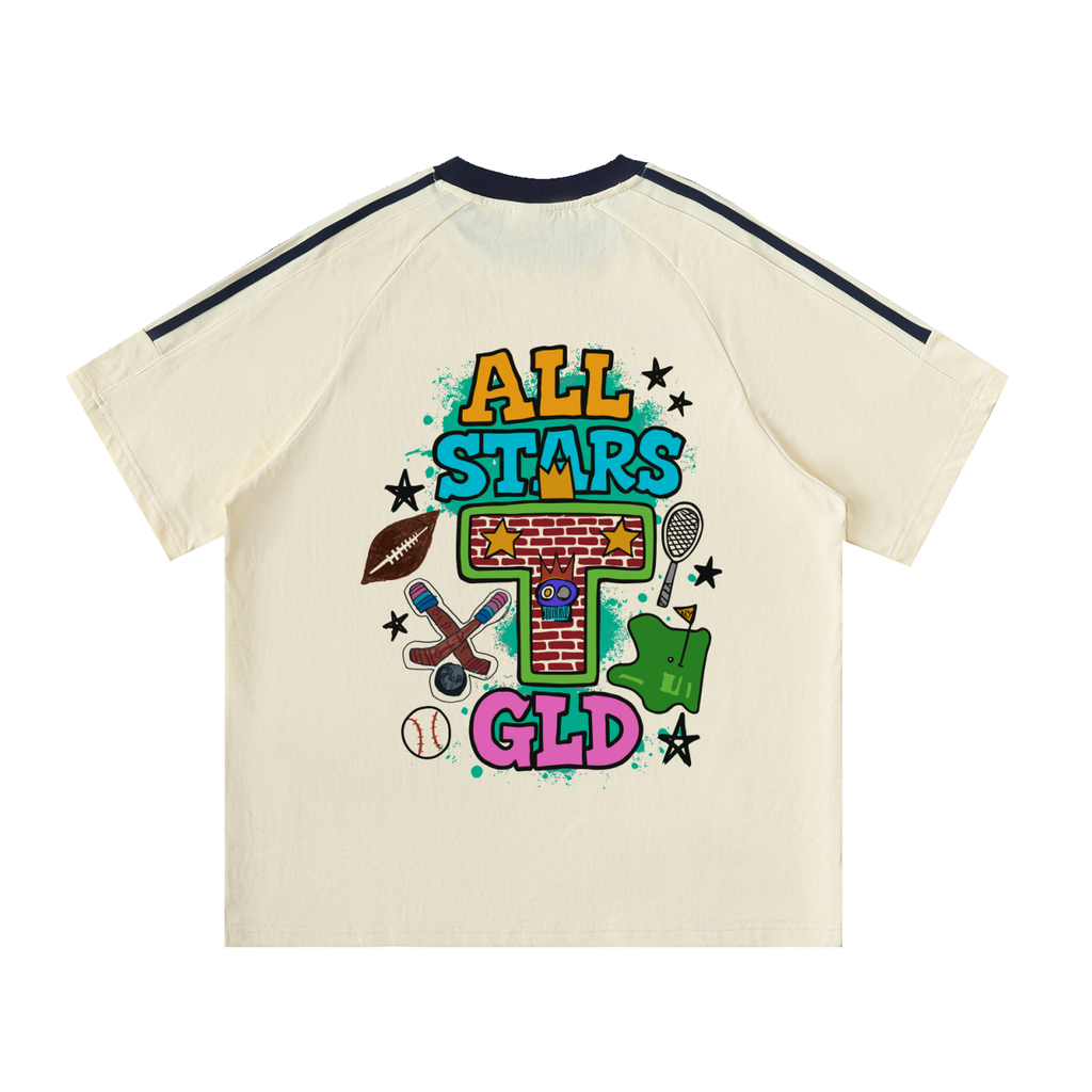 All Star x GLD Contrast Tape Crewneck Cotton T-Shirt