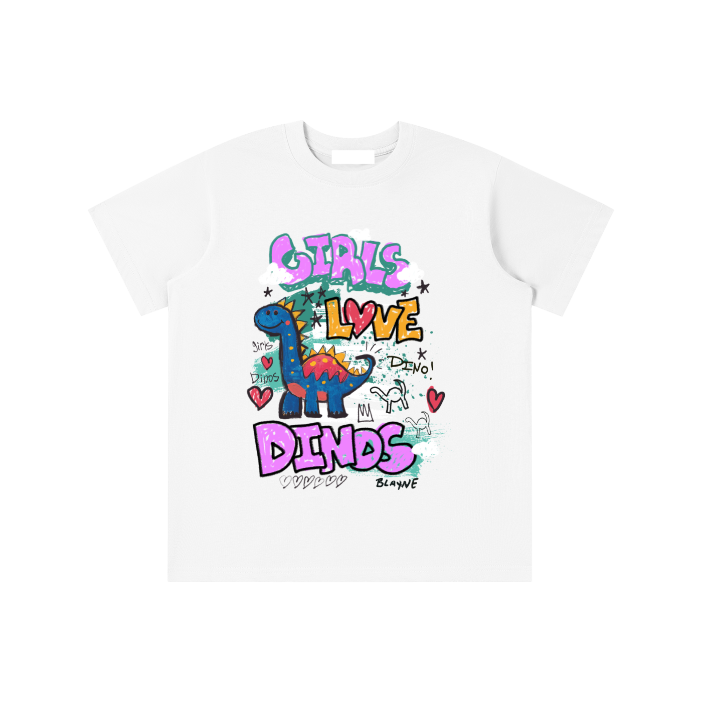 Girls Love Dinos Kids T-Shirt