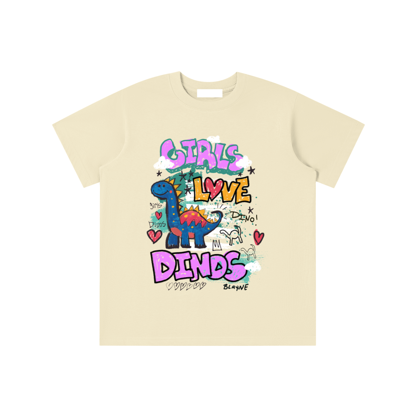 Girls Love Dinos Kids T-Shirt