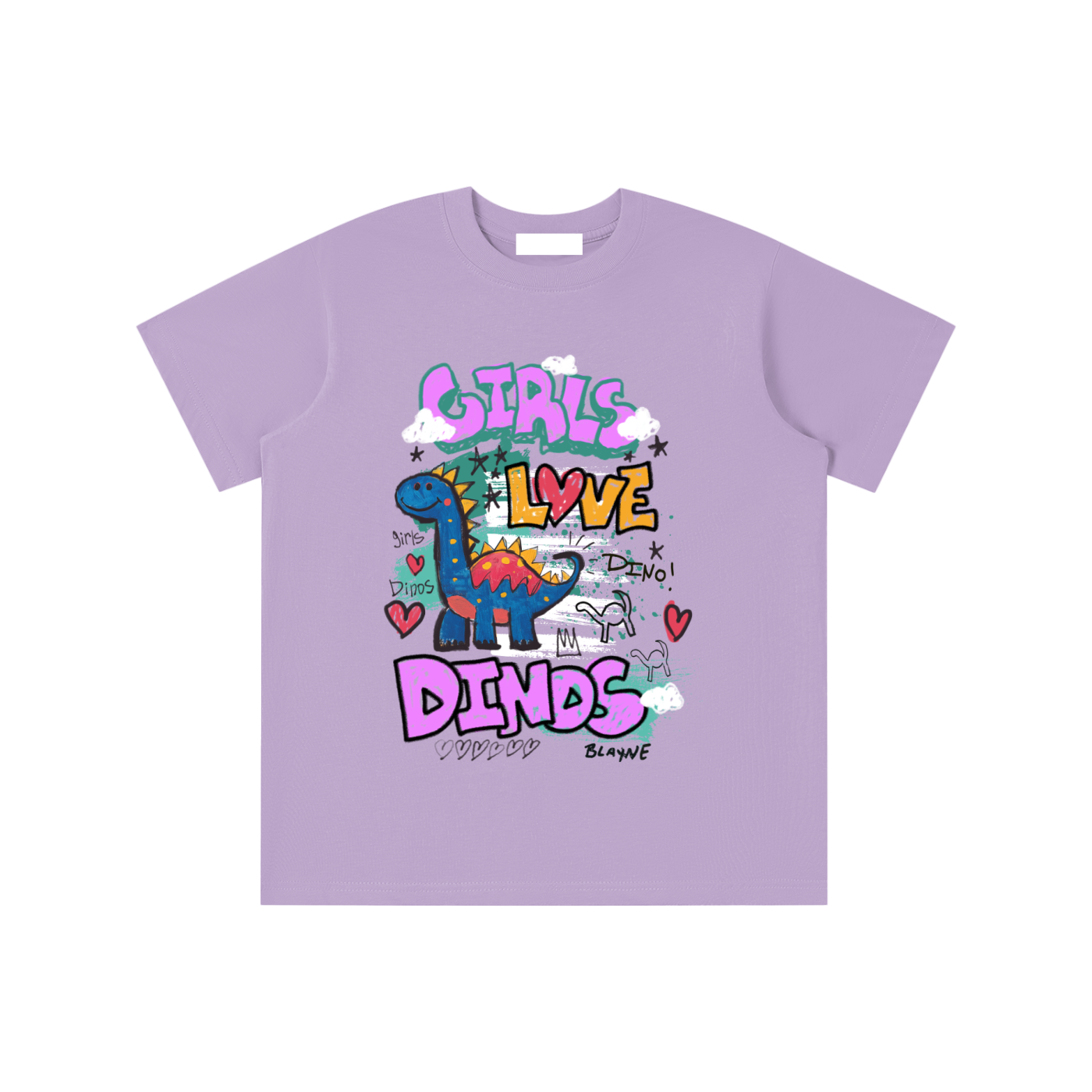 Girls Love Dinos Kids T-Shirt