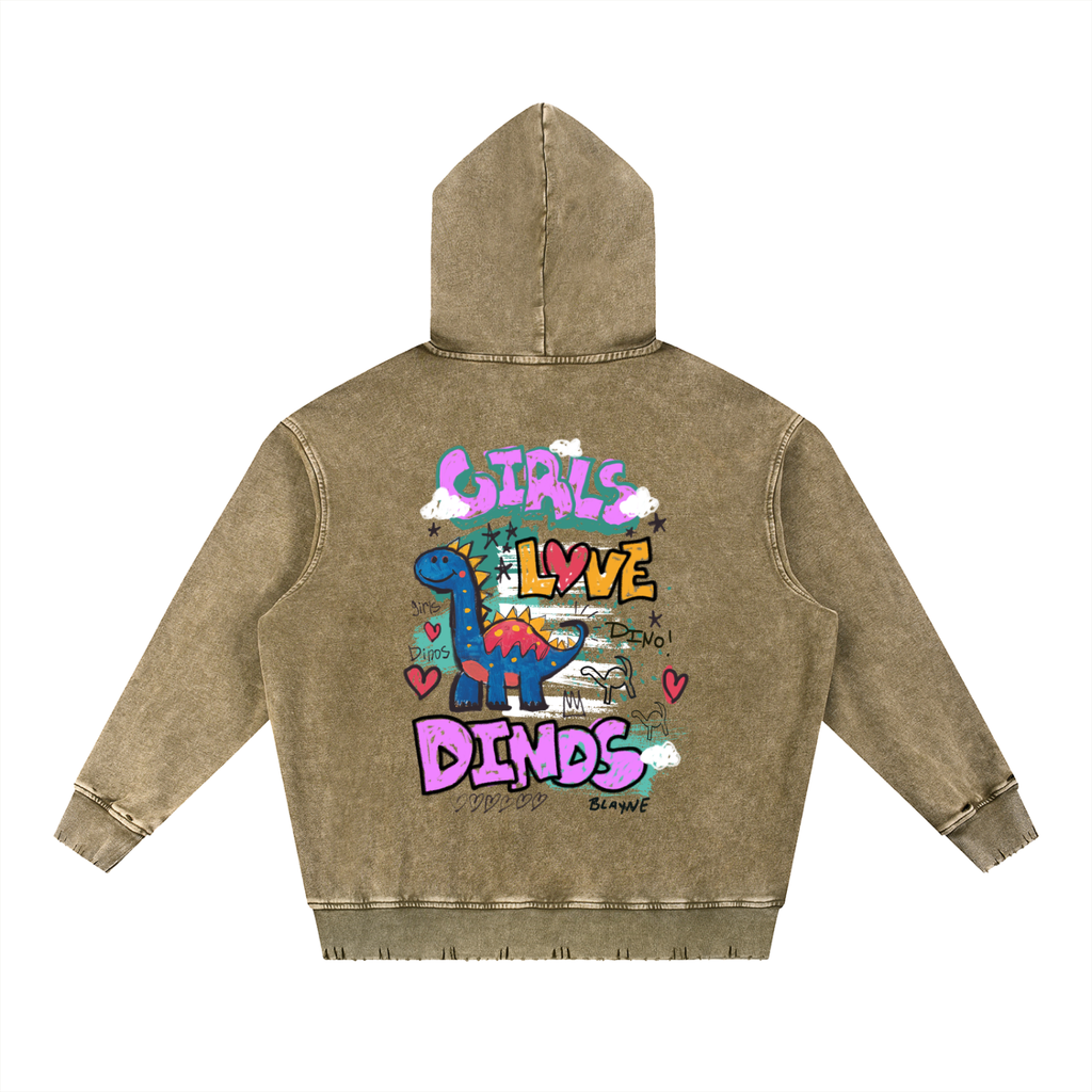 GLD - OG Style Snow Wash Hand-Frayed Heavyweight  Hoodie